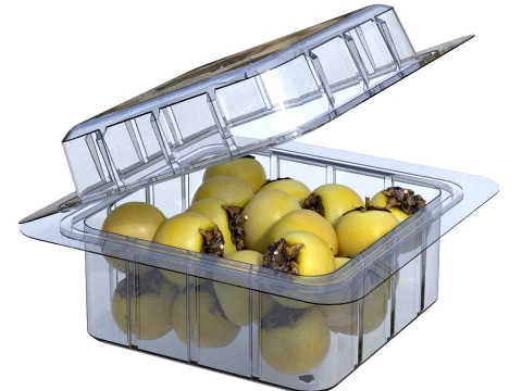 Caja de Frutas Nance Pl&aacute;stico Transparente Modelo 3D