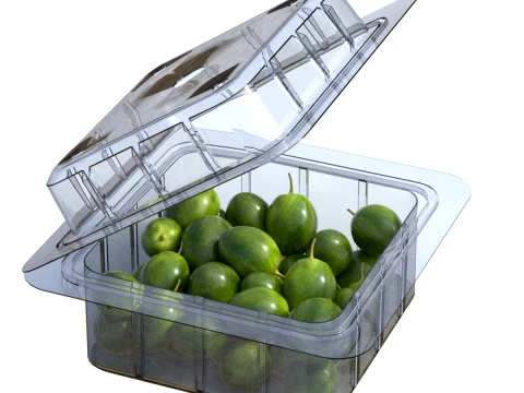 Zeytin Meyve Kutusu Plastik Şeffaf 3D Model