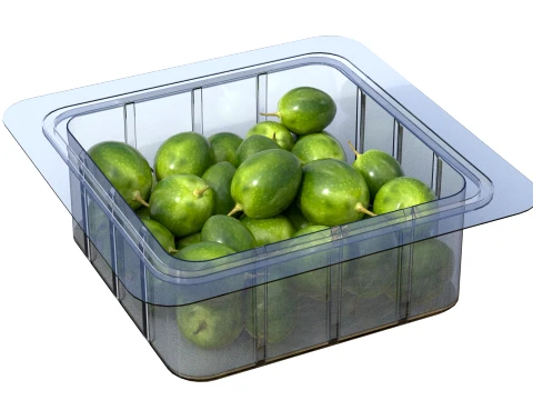 Olive Fruit Box Plastic Transparent 3D Model