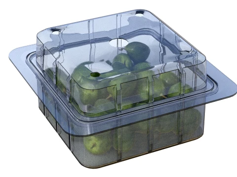 Olive Fruit Box Plastic Transparent 3D Model