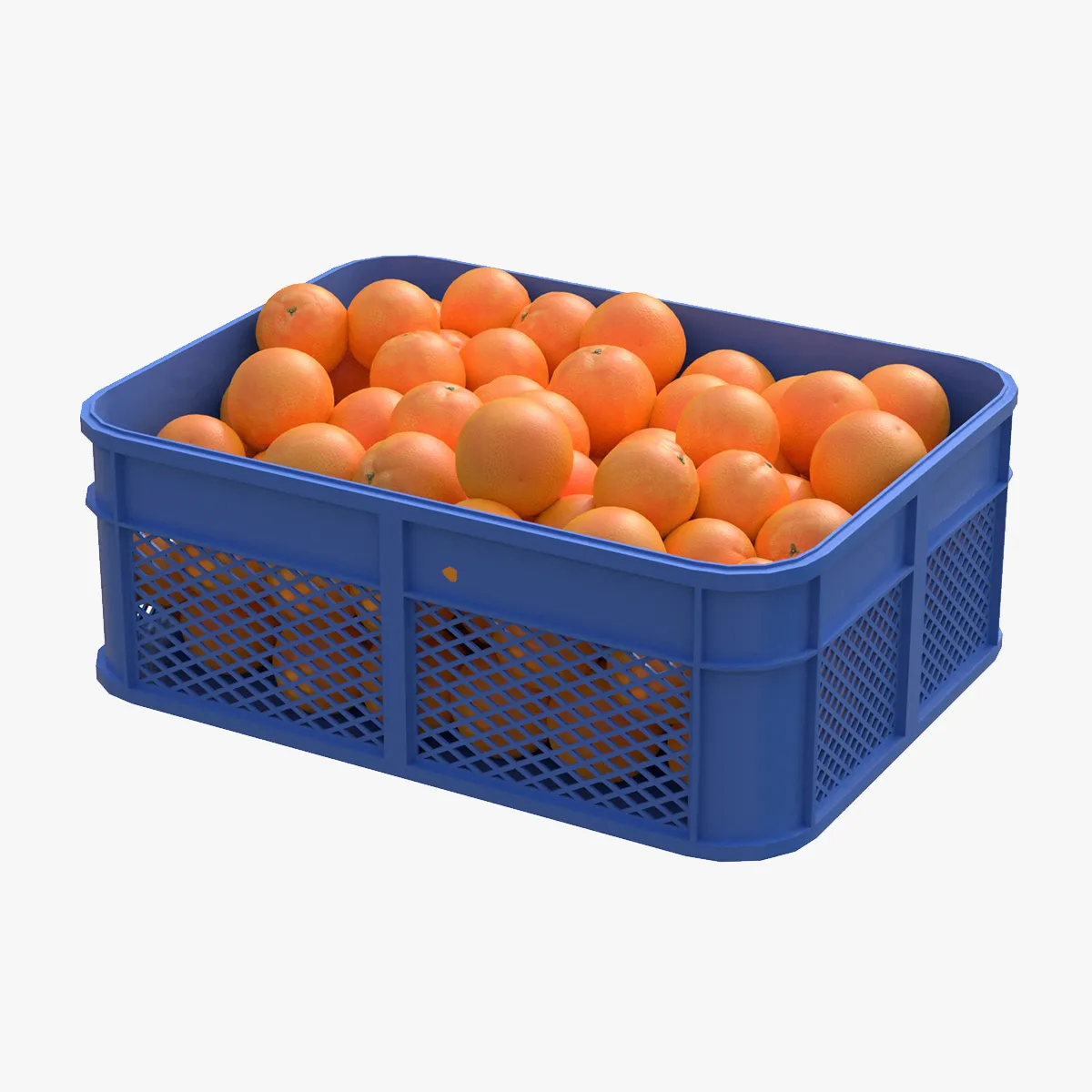Orange Plastic Crate 3D Model .c4d .max .obj .3ds .fbx .stl .blend 