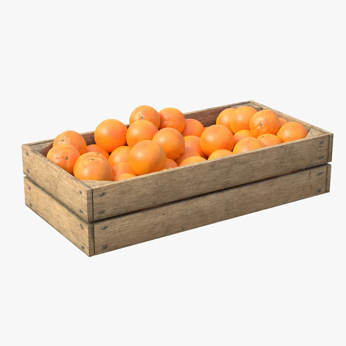 Orange Wooden Crate 3D Model .c4d .max .obj .3ds .fbx .stl .blend 