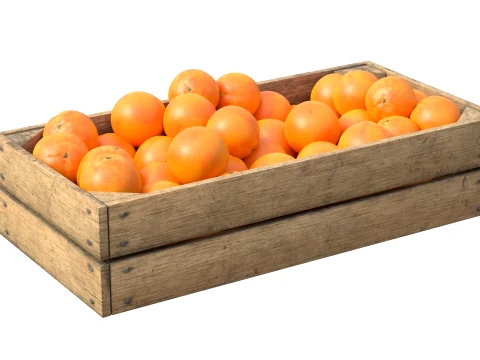 Orange Wooden Crate 3D Model
