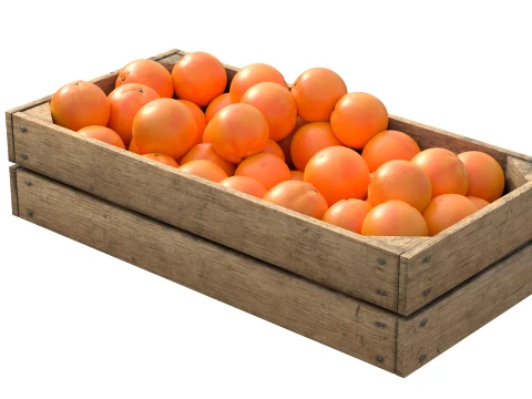 Orange Wooden Crate 3D Model