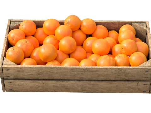 Orange Wooden Crate 3D Model