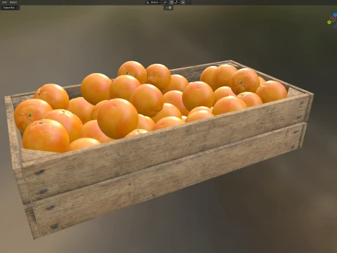 Orange Wooden Crate 3D Model