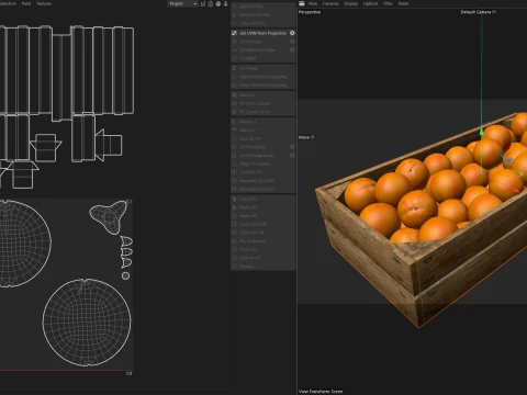 Orange Wooden Crate 3D Model