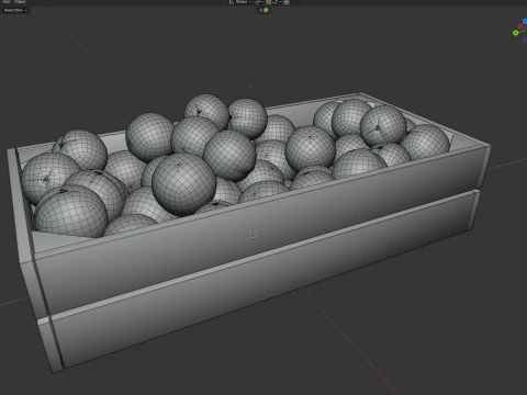 Orange Wooden Crate 3D Model