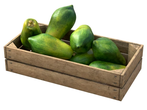 Papaya Wooden Crate 3D Model