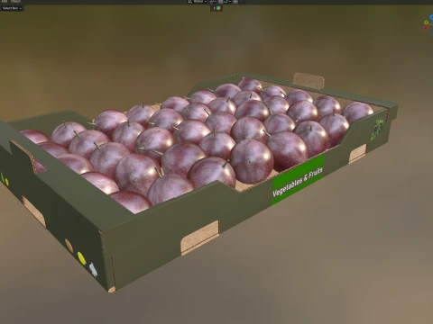 Passion Fruit Carboard Box 3D Model