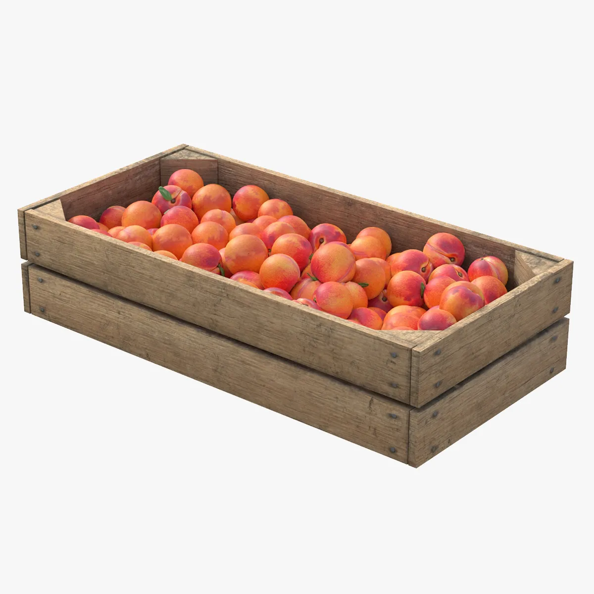 Peach Wooden Crate 3D Model .c4d .max .obj .3ds .fbx .stl .blend