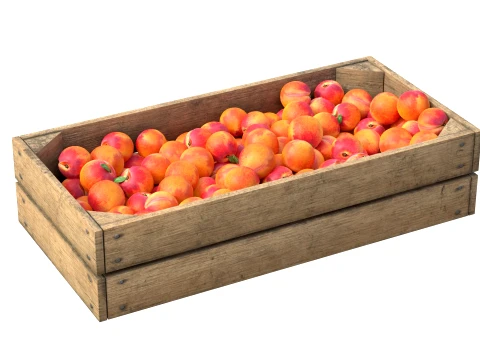 Peach Wooden Crate 3D Model