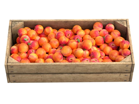 Peach Wooden Crate 3D Model