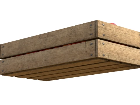 Peach Wooden Crate 3D Model