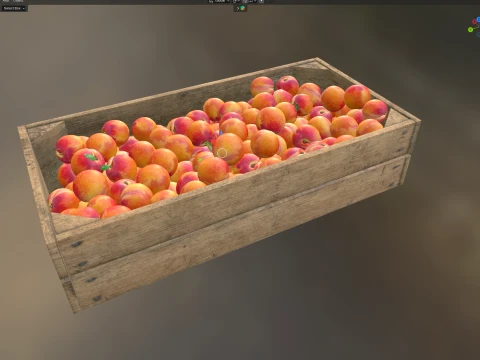 Peach Wooden Crate 3D Model