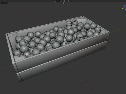 Peach Wooden Crate 3D Model