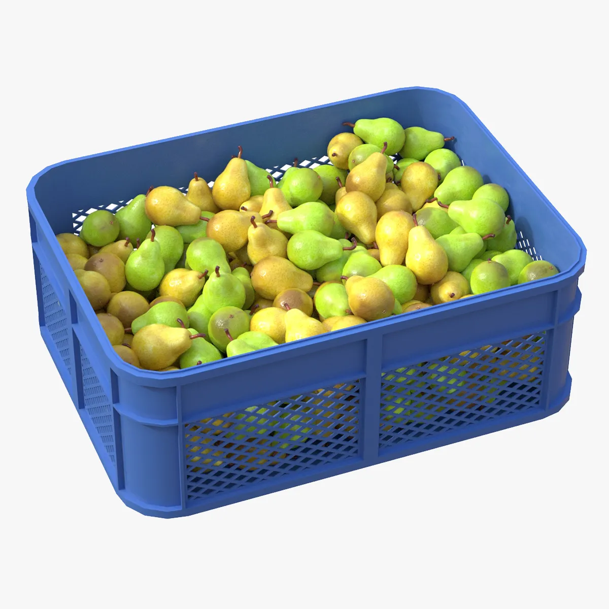 Pear Plastic Crate 3D Model .c4d .max .obj .3ds .fbx .stl .blend 