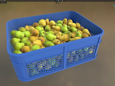 Pear Plastic Crate 3D Model