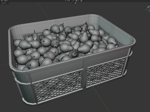 Pear Plastic Crate 3D Model