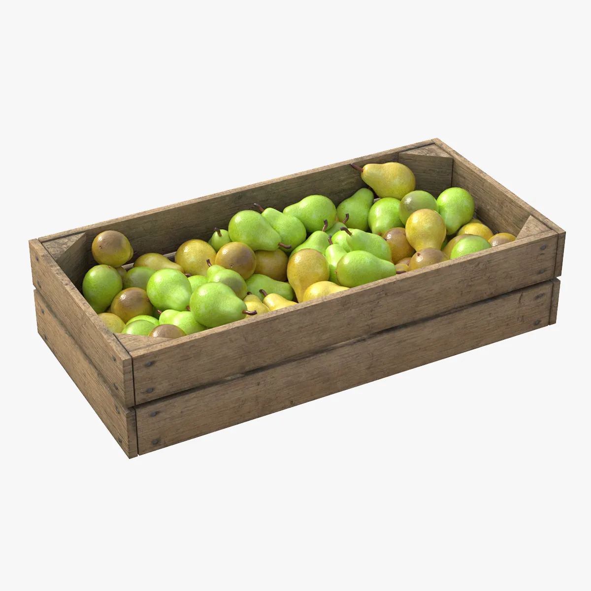 Pear Wooden Crate 3D Model .c4d .max .obj .3ds .fbx .stl .blend