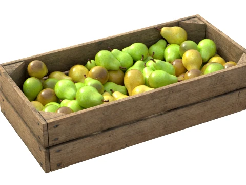 Pear Wooden Crate 3D Model