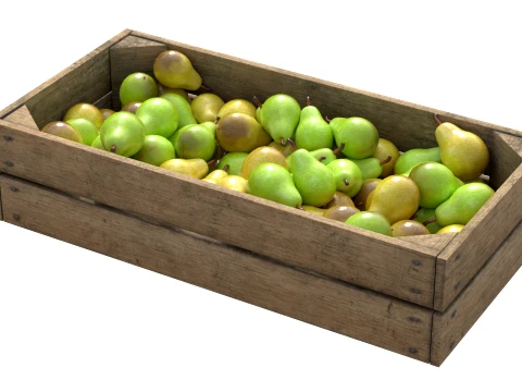 Pear Wooden Crate 3D Model
