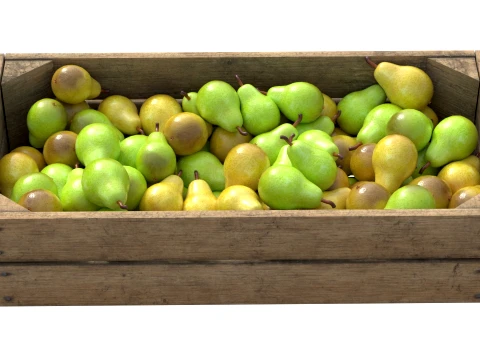 Pear Wooden Crate 3D Model
