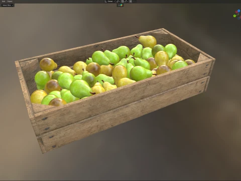 Pear Wooden Crate 3D Model