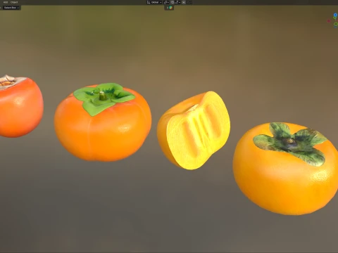 Persimmon Fruit 3D Model