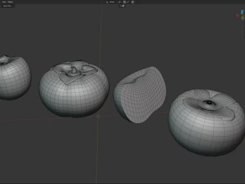Persimmon Fruit 3D Model
