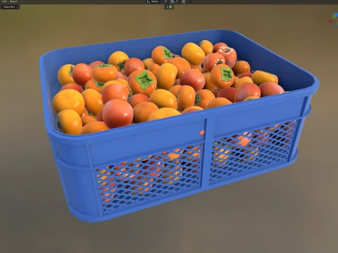 Persimmon Plastic Crate 3D Model