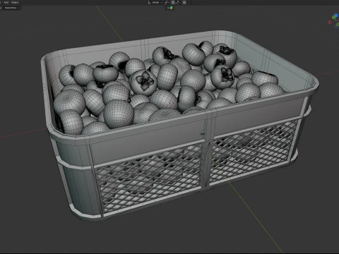 Persimmon Plastic Crate 3D Model