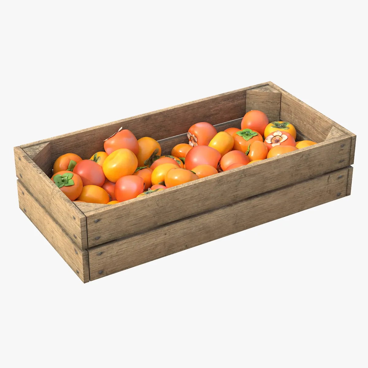 Persimmon Wooden Crate 3D Model .c4d .max .obj .3ds .fbx .stl .blend