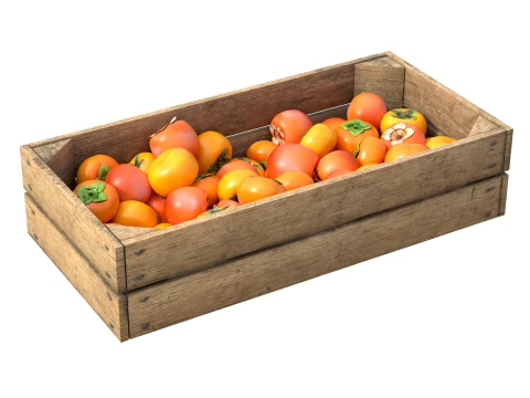 Persimmon Wooden Crate 3D Model