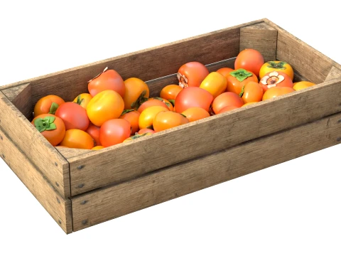 Persimmon Wooden Crate 3D Model