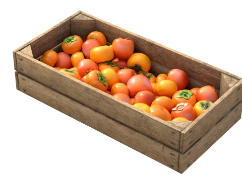 Persimmon Wooden Crate 3D Model