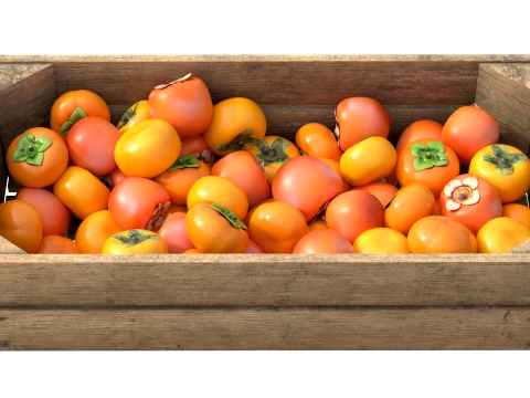 Persimmon Wooden Crate 3D Model