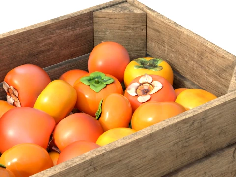 Persimmon Wooden Crate 3D Model