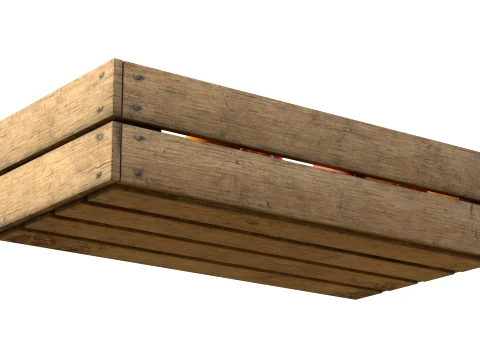 Persimmon Wooden Crate 3D Model