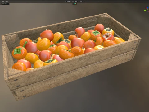 Persimmon Wooden Crate 3D Model