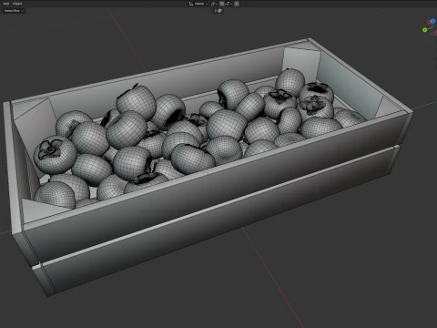 Persimmon Wooden Crate 3D Model