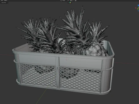 Pineapple Plastic Crate 3D Model