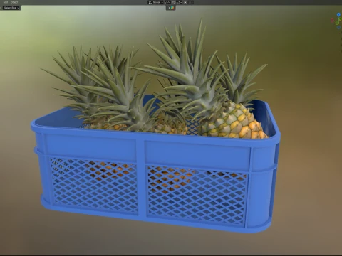 Pineapple Plastic Crate 3D Model
