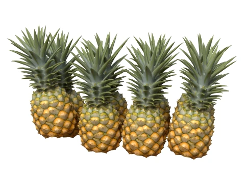 Pineapple Wooden Crate 3D Model