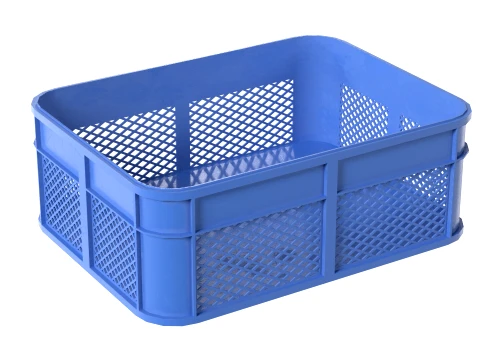 Plastic Food Crate Blue 3D Model