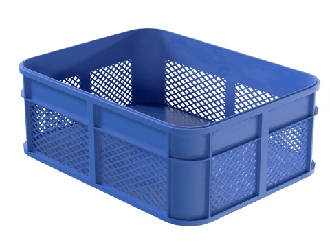 Plastic Food Crate Blue 3D Model