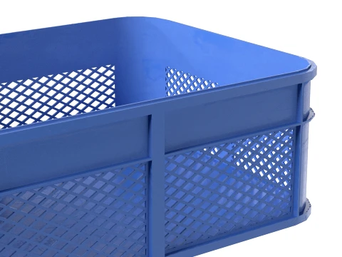 Plastic Food Crate Blue 3D Model