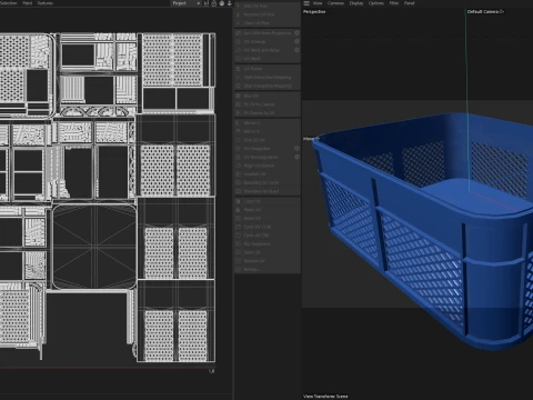 Plastic Food Crate Blue 3D Model