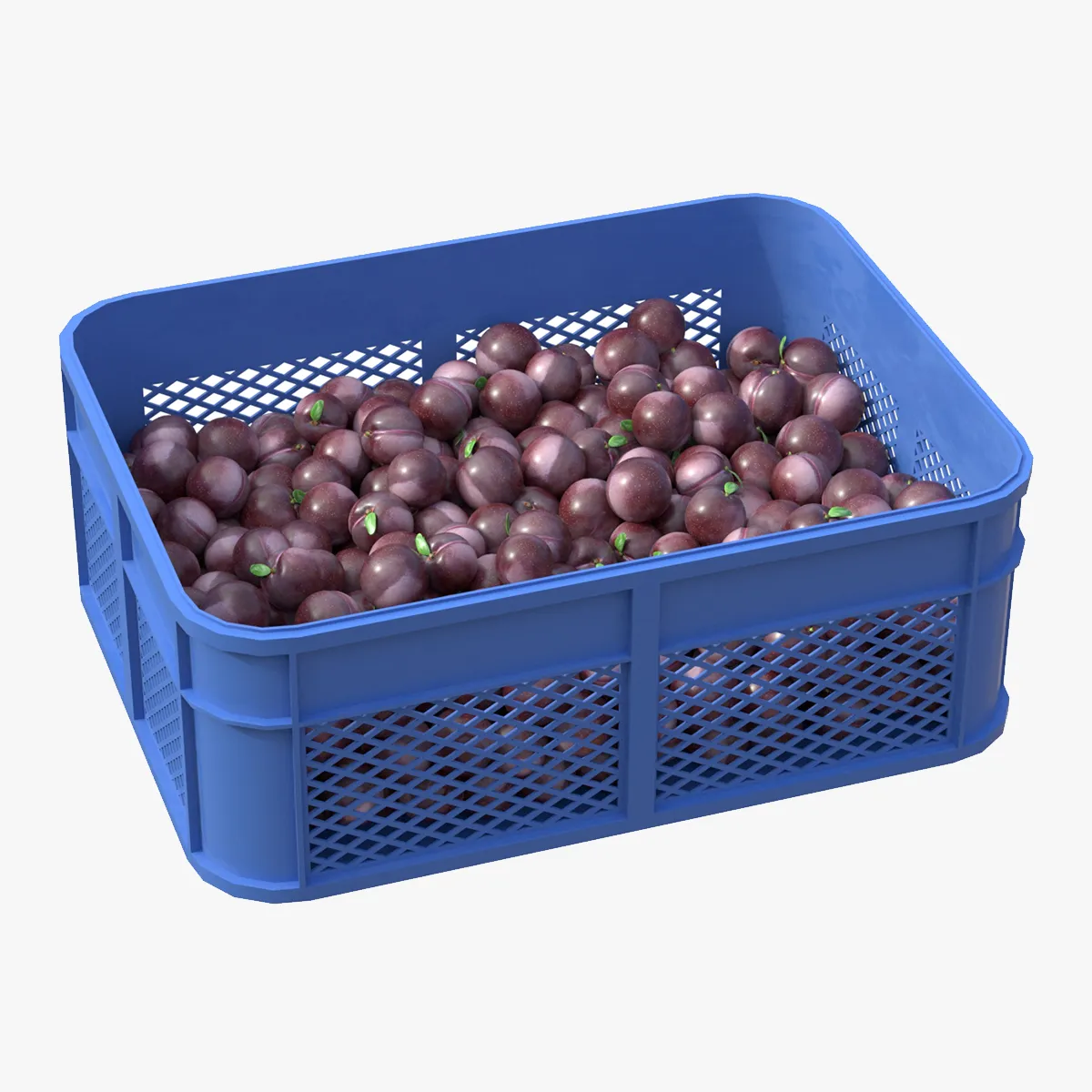 Plum Plastic Crate 3D Model .c4d .max .obj .3ds .fbx .stl .blend