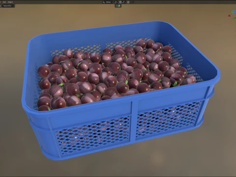 Plum Plastic Crate 3D Model